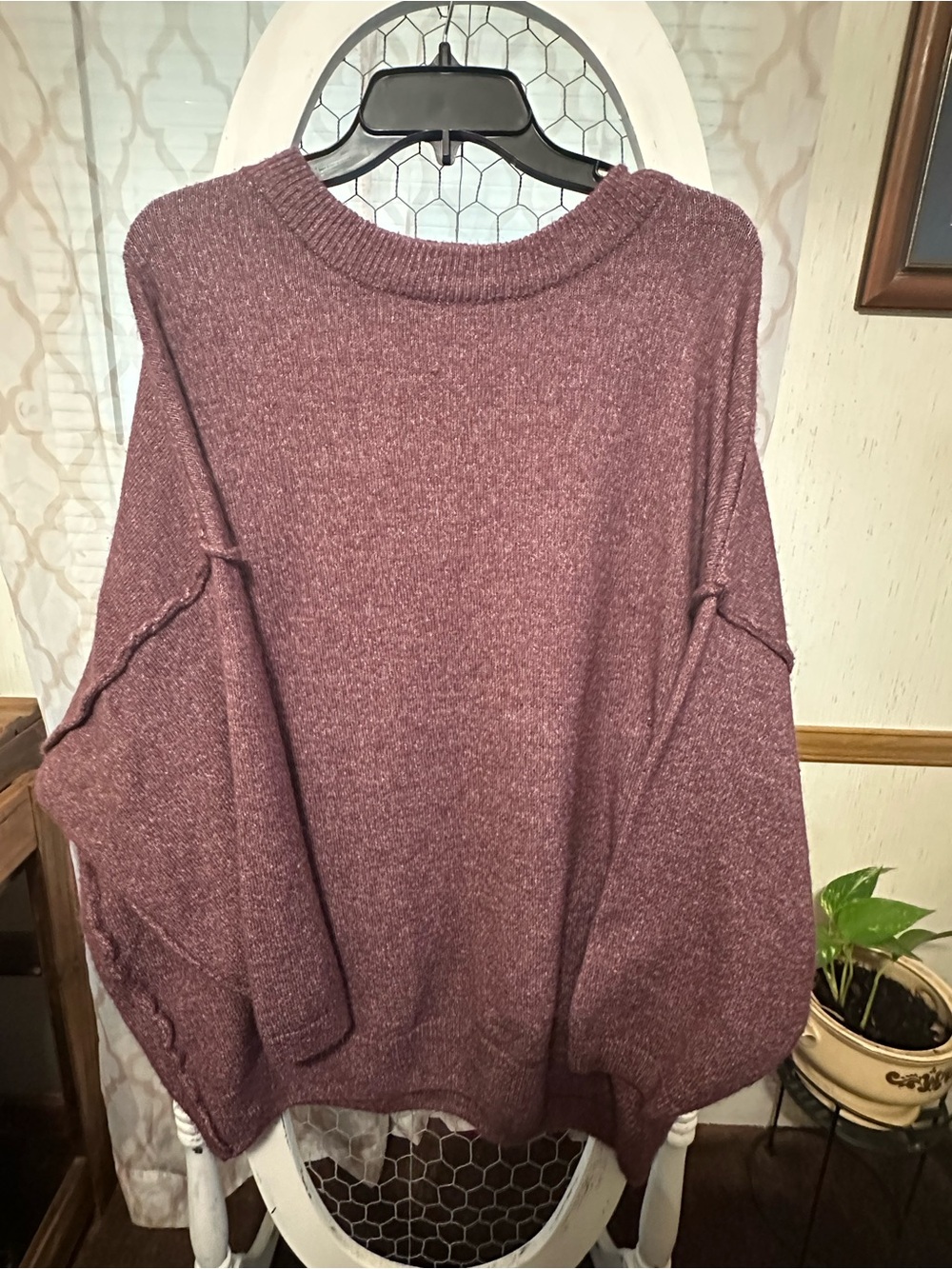 Zenana Outfitters Plum Crewneck Sweater